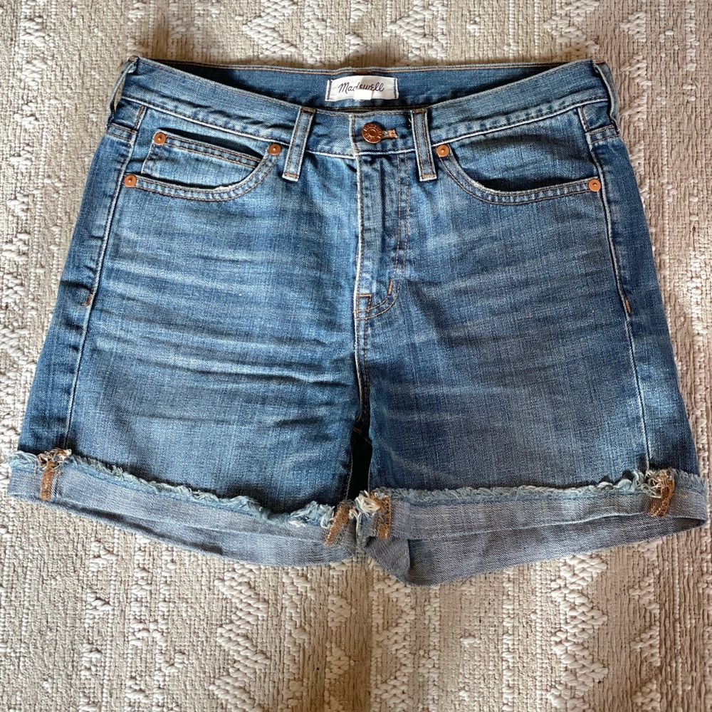 Madewell Raw Hem Cuffed Denim Shorts 27